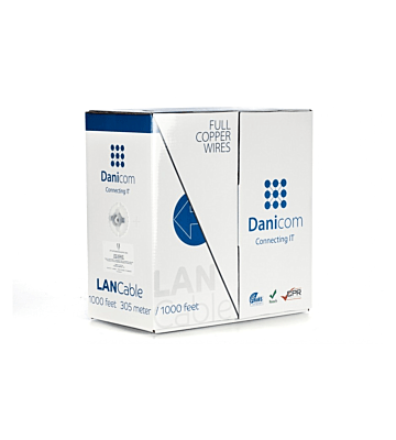 Cable DANICOM CAT6 100% UTP de cobre de 305 m en rollo rígido - LSZH (Cca)