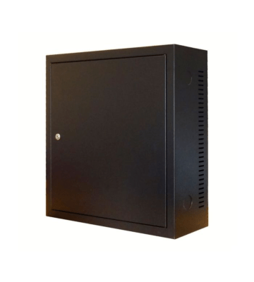 Armario de pared 3U con puerta metálica de 185 mm de profundidad.