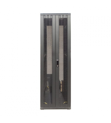 Armario para servidores de 47U con puertas frontales y traseras doblemente perforadas de 600x800x2200 mm (ancho x profundidad x alto).