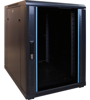 Armario para miniservidor de 15U con puerta de cristal, 600x800x860 mm (ancho x profundidad x alto).