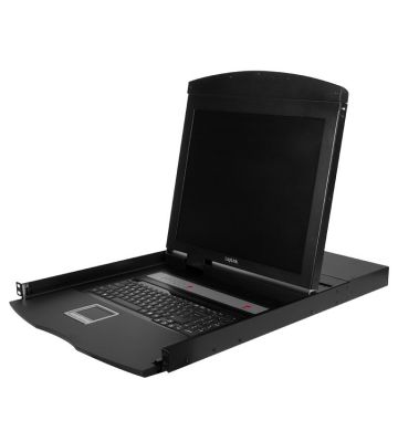 Consola KVM de 19 pulgadas deslizable con USB y teclado QWERTY PS/2.