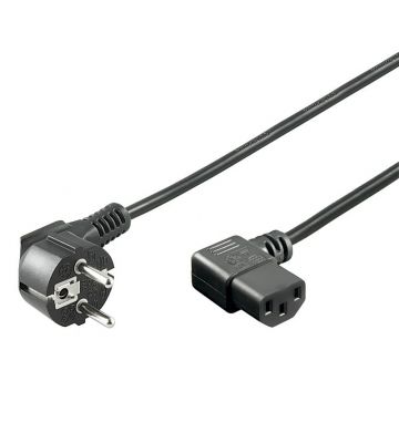 Cable de alimentación Schuko a C13 en ángulo de 1,50 m, color negro