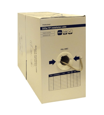 Cable Alfaco Cat5E F/UTP rígido en carrete de 305 m, gris, LSZH - (Eca)