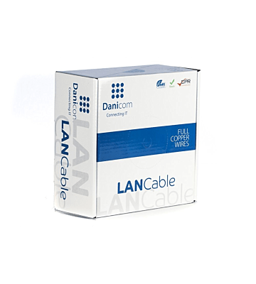 Cable DANICOM CAT7 S/FTP de 100 m para exteriores en rollo rígido - PE (Fca)