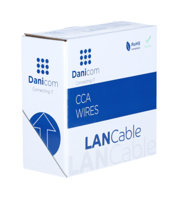 Cable CAT5e F/UTP de 50 m en carrete, rígido, gris, CCA