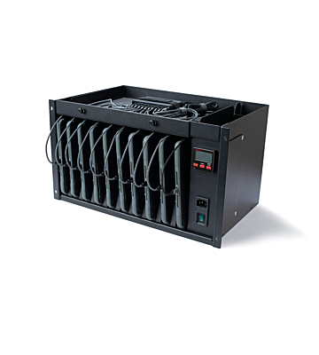 Gabinete para portátil 6U de 19" con cajón Scalergy-Tab para 10 portátiles de hasta 11".  