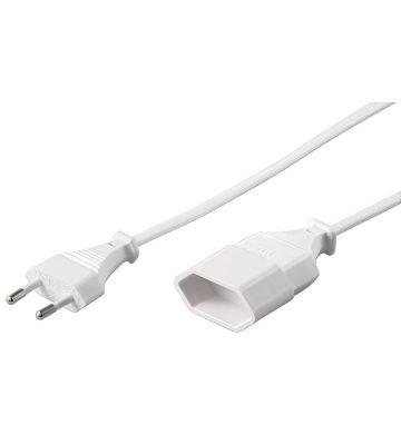 Cable de extensión de alimentación con enchufe europeo de 5 m, color blanco