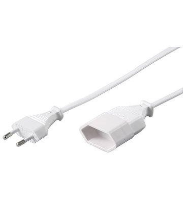 Cable de extensión de alimentación con enchufe europeo de 3 m, color blanco