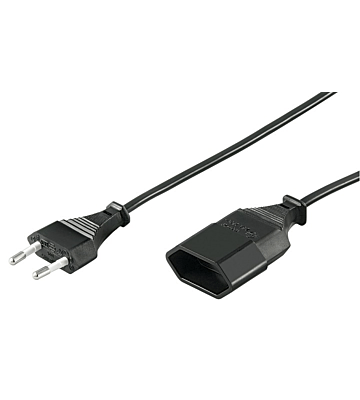 Cable de extensión de alimentación con enchufe europeo de 3 m, color negro