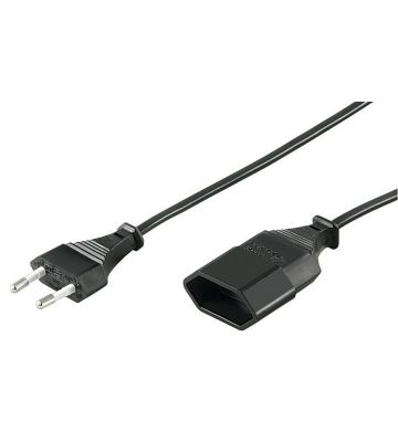 Cable de extensión de alimentación con enchufe europeo de 5 m, color negro