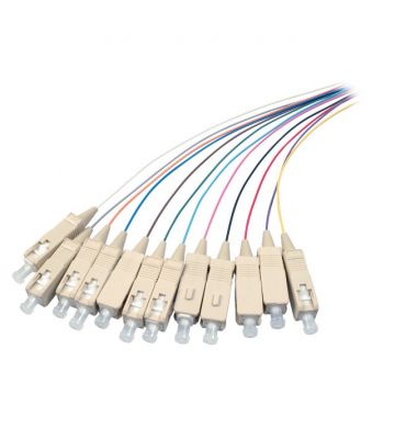 Juego de 12 piezas de latiguillos de fibra de vidrio OS2 de colores para SC/APC