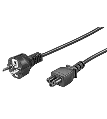 Cable de alimentación Schuko a C5 de 1,80 m, color negro