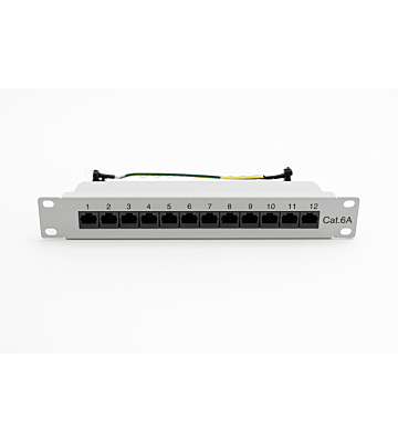 Panel de conexión STP de 12 puertos y 10 pulgadas Cat6a