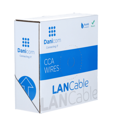 Cable CAT5e FTP de 100 m para exteriores, flexible, negro, con revestimiento CCA, en bobina.