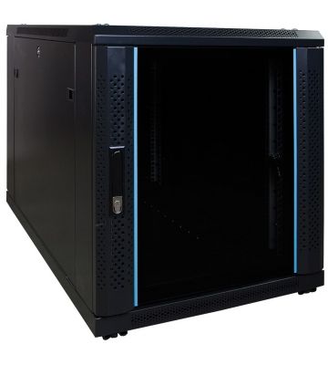 Armario para miniservidor de 12U con puerta de cristal, 600x1000x720 mm (ancho x profundidad x alto).