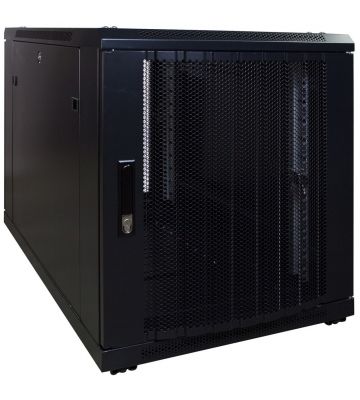 Armario para miniservidor de 12U con puerta perforada de 600x1000x720 mm (ancho x profundidad x alto)