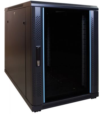 Armario para miniservidor de 15U con puerta de cristal, 600x1000x860 mm (ancho x profundidad x alto).