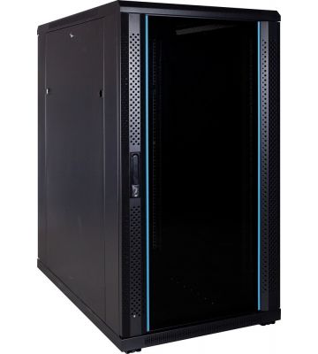 Armario para servidores de 22U con puerta de cristal de 600x1000x1200 mm (ancho x profundidad x alto)