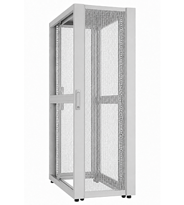 Armario para servidores de centro de datos de 52U con puerta perforada, 600 x 1000 x 2400 mm (ancho x profundidad x alto), color gris.