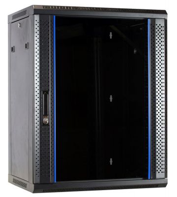 Armario de pared de 15U con puerta de cristal de 600x450x770 mm (ancho x profundidad x alto)