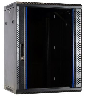 Armario de pared de 15U con puerta de cristal de 600x600x770 mm (ancho x profundidad x alto)