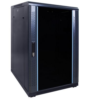 Armario para servidores de 18U con puerta de cristal de 600x800x1000 mm (ancho x profundidad x alto)