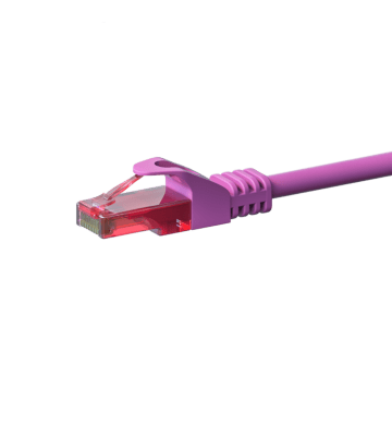 Cable de conexión UTP CAT6 de 2 m, color rosa - 100% cobre