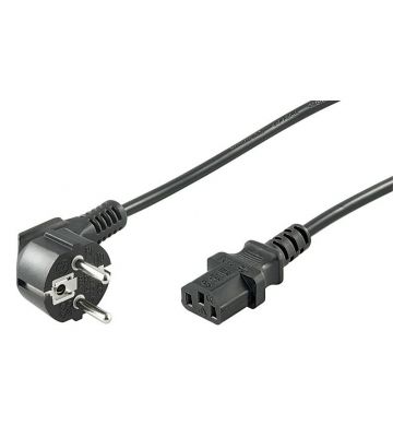 Cable Schuko angular para alimentación C13 de 2 m, color negro
