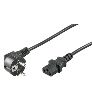 Cable de alimentación en ángulo recto Schuko a C13 de 3 m, color negro