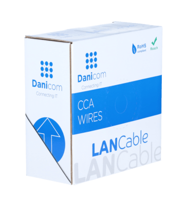 Cable CAT6 S/FTP de 50 m en bobina, flexible, gris, CCA
