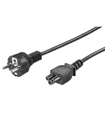 Cable de alimentación Schuko a C5 de 1,80 m, color negro