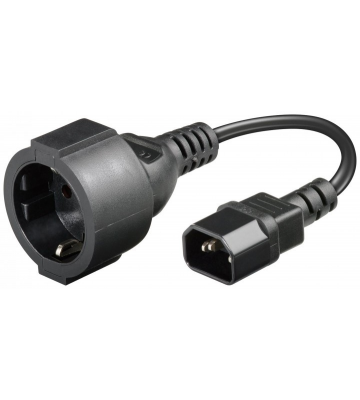 Cable de alimentación con enchufe CA a C14 de 0,15 m - adaptador