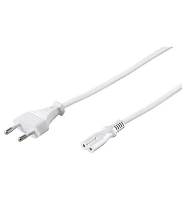 Cable de alimentación con enchufe europeo a C7, 3 m, blanco