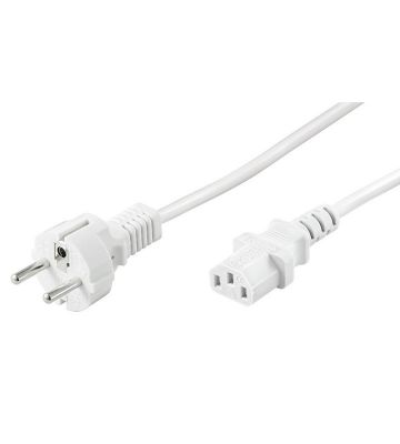 Cable de alimentación Schuko a C13 de 5 m, blanco