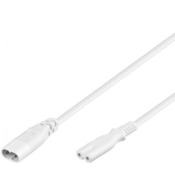 Cable de alimentación C7 a C8 de 2 m, blanco