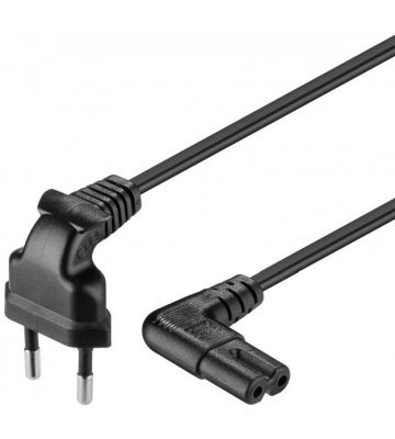 Cable de alimentación con enchufe europeo en ángulo a C7, 5 m, negro