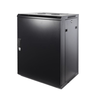 Armario de pared de 12U con puerta metálica de 600x600x635 mm (ancho x profundidad x alto)
