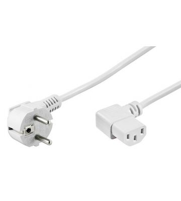 Cable de alimentación angular Schuko a C13 de 1,50 m, blanco