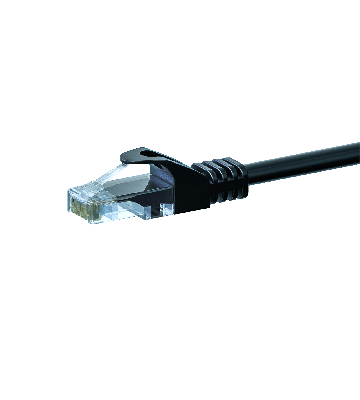 Cable de conexión UTP CAT5e de 1 m, negro - 100 % cobre