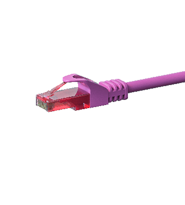 Cable de conexión UTP CAT6 de 0,25 m, color rosa - 100 % cobre