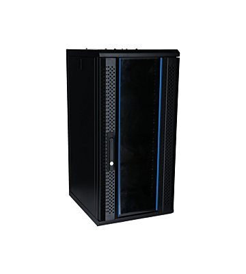 Armario para servidores de 10 pulgadas y 15U con puerta de cristal, 370 x 450 x 752 mm (ancho x profundidad x alto).