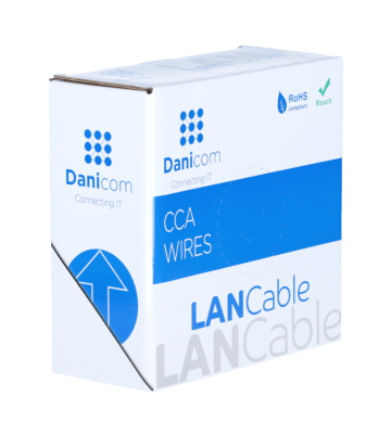 Cable CAT5e U/UTP de 50 m en carrete flexible CCA gris