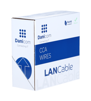 Cable CAT5e U/UTP de 100 m en carrete, flexible, gris, CCA