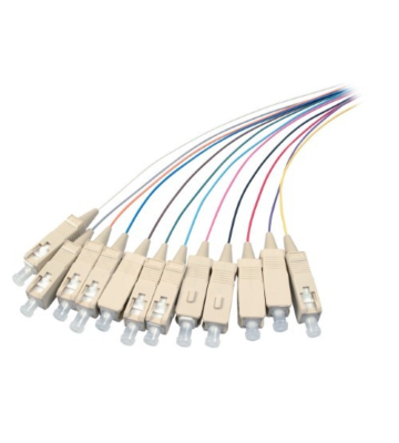 Juego de 12 piezas de cable flexible de fibra de vidrio OM4 de colores