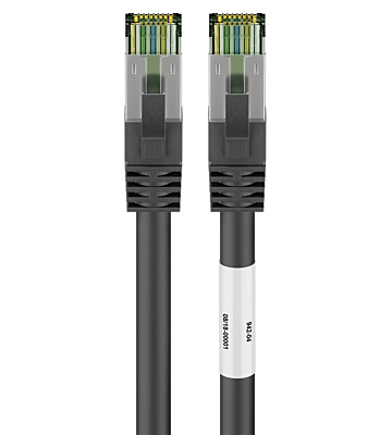 Cable de conexión Cat8 S/FTP (PIMF) de 0,25 m, color negro