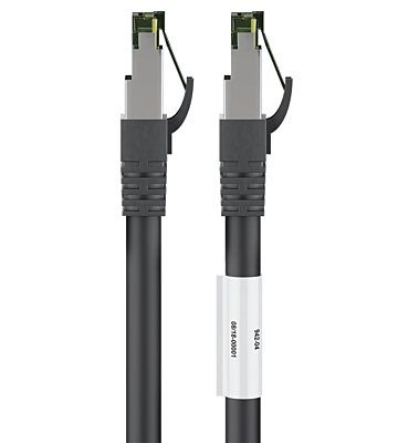 Cable de conexión Cat8 S/FTP (PIMF) de 0,50 m, color negro