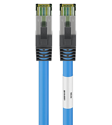 Cable de conexión Cat8 S/FTP (PIMF) de 0,50 m, color azul