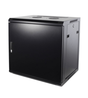 Armario de pared de 9U con puerta metálica de 600x600x500 mm (ancho x profundidad x alto)