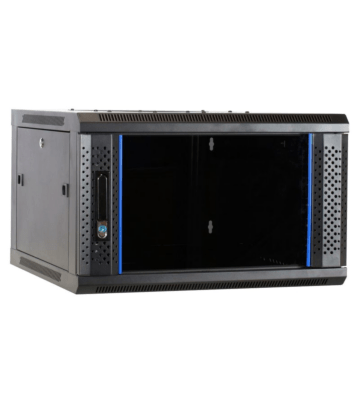 Armario de pared 4U con puerta de cristal de 600x600x280 mm (ancho x profundidad x alto)