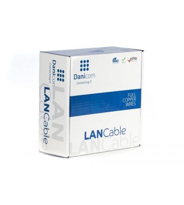 Cable rígido para exteriores DANICOM CAT5E UTP de 305 m en rollo - PE (Fca)